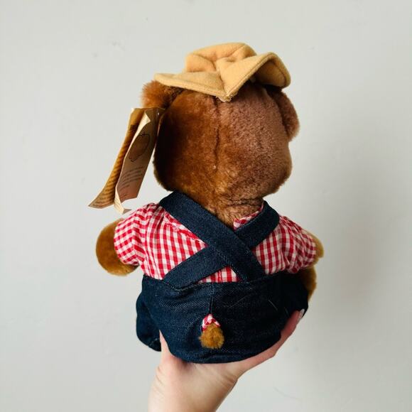 Del Monte Bear cowboy denim over all ghingam top hat with story book collector - Picture 4 of 7